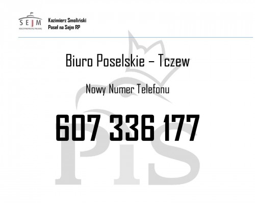 Nowy numer do biura w Tczewie
